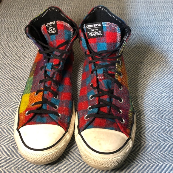 ONE OF A KIND - Custom Woolrich Plaid Converse CTAS Men’s 12 / Women’s 14 - Picture 1 of 8